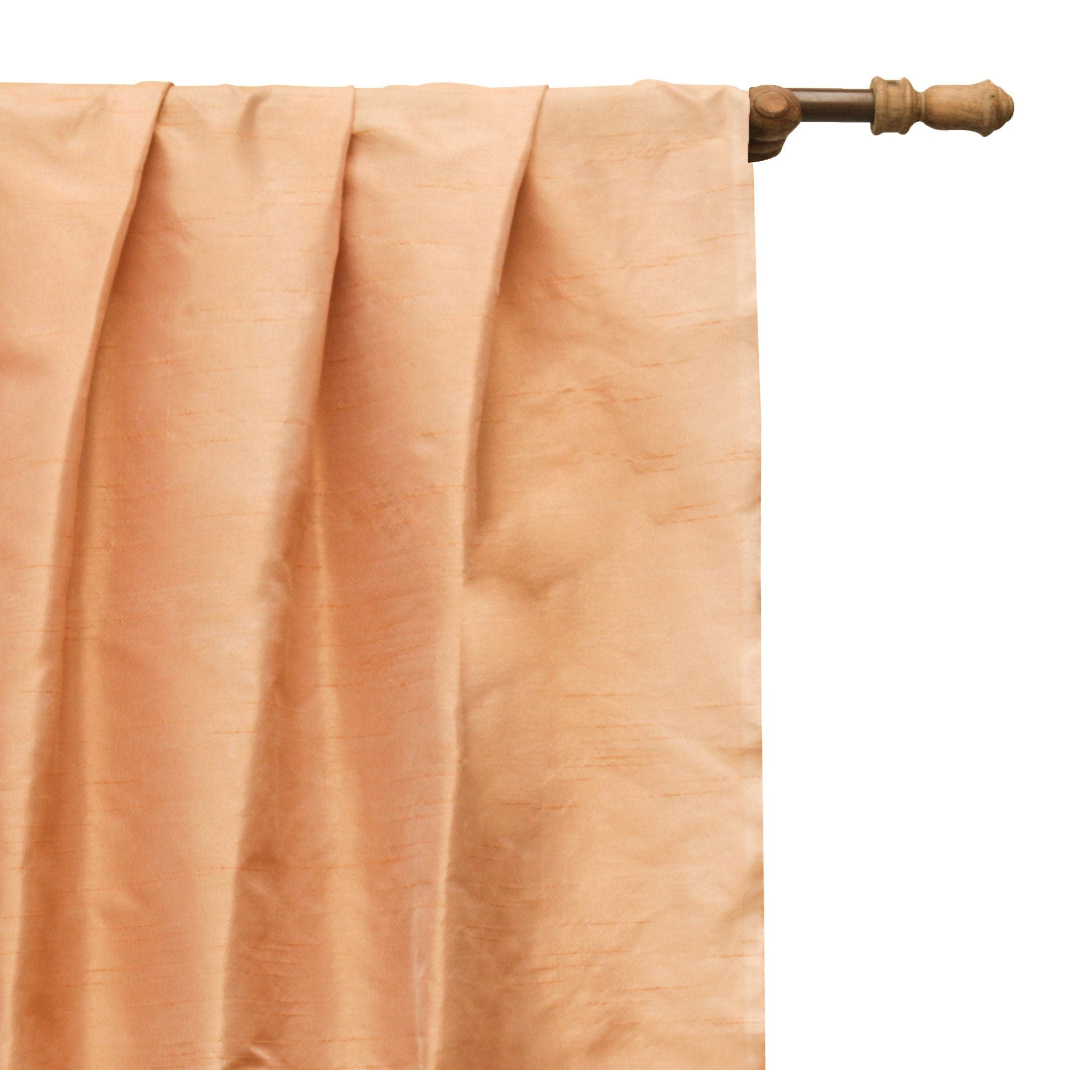 Melon Orange Art Silk Curtain Panels