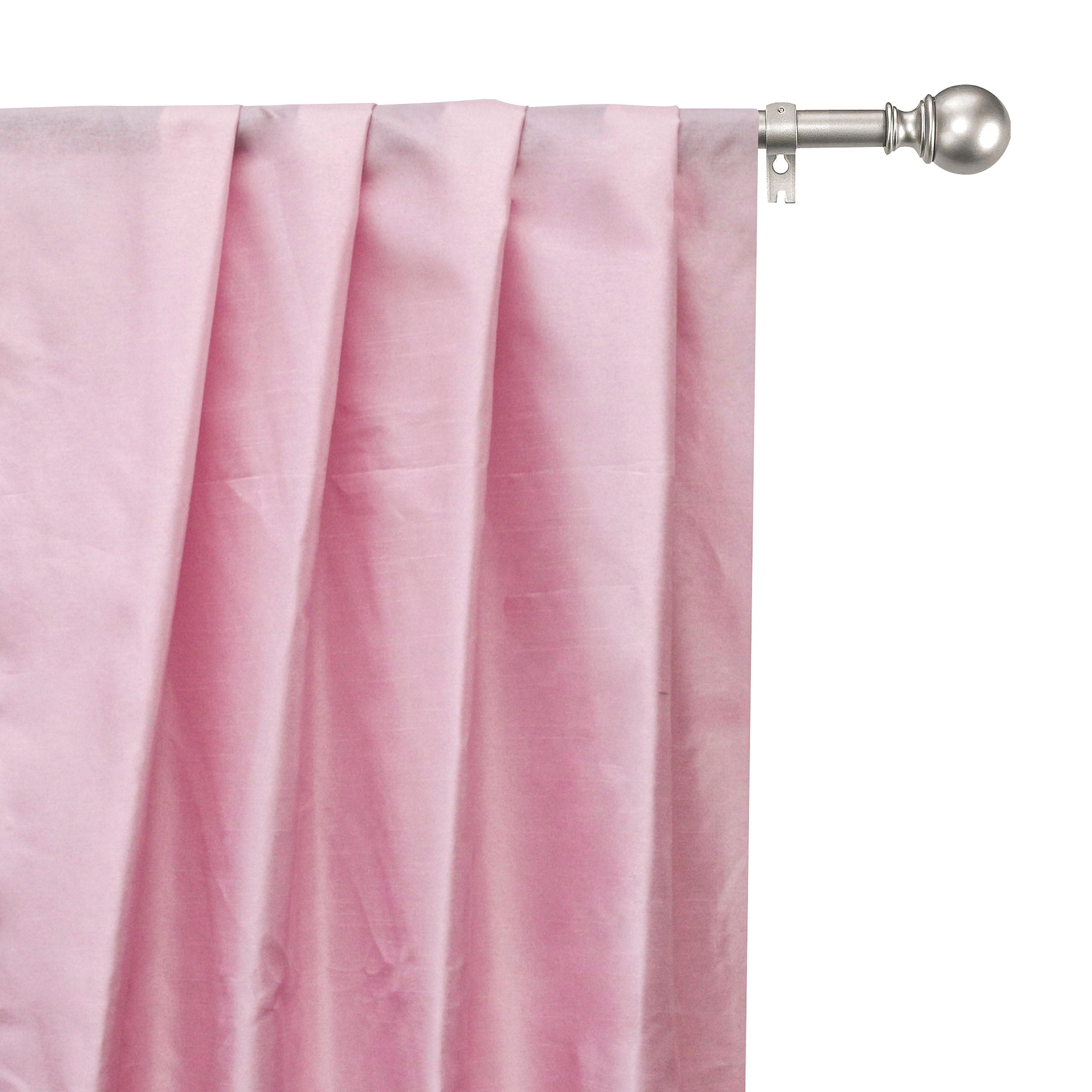 Soft Pink Art Silk Curtain Panels
