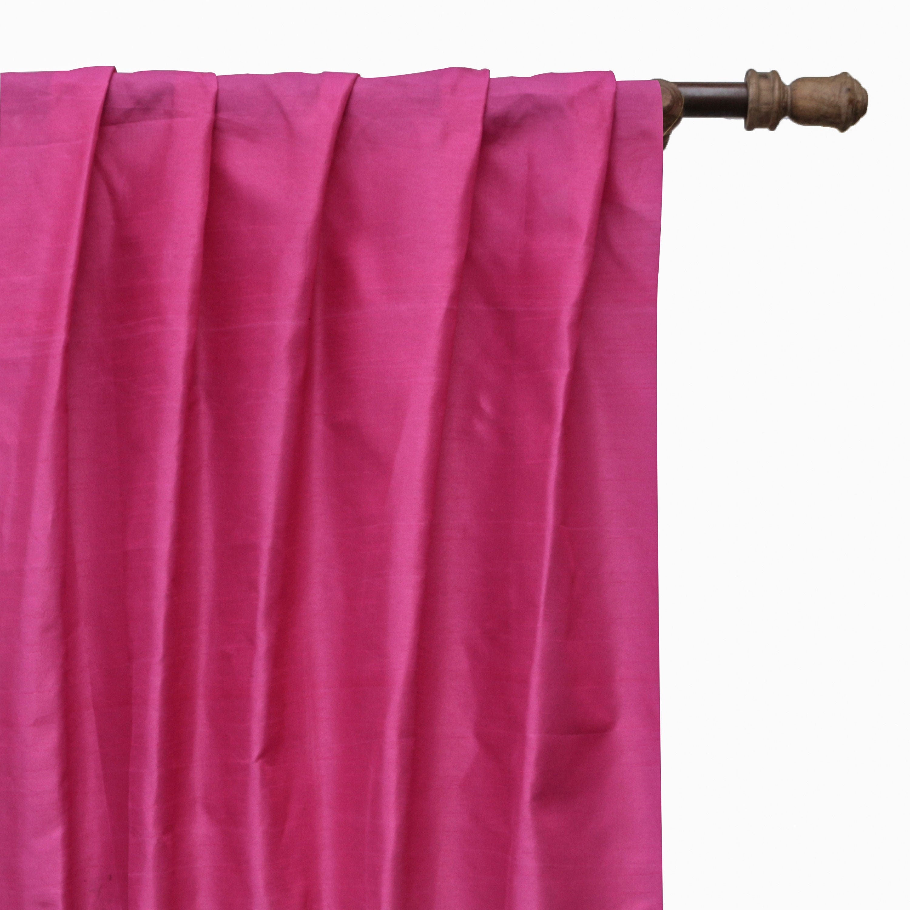 Fuchsia Pink Art Silk Curtain Panels