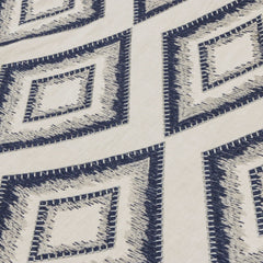 Blue Diamonds Cotton Linen Fabric By The Yard