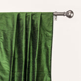 Moss Green Silk Dupioni Curtain Panels