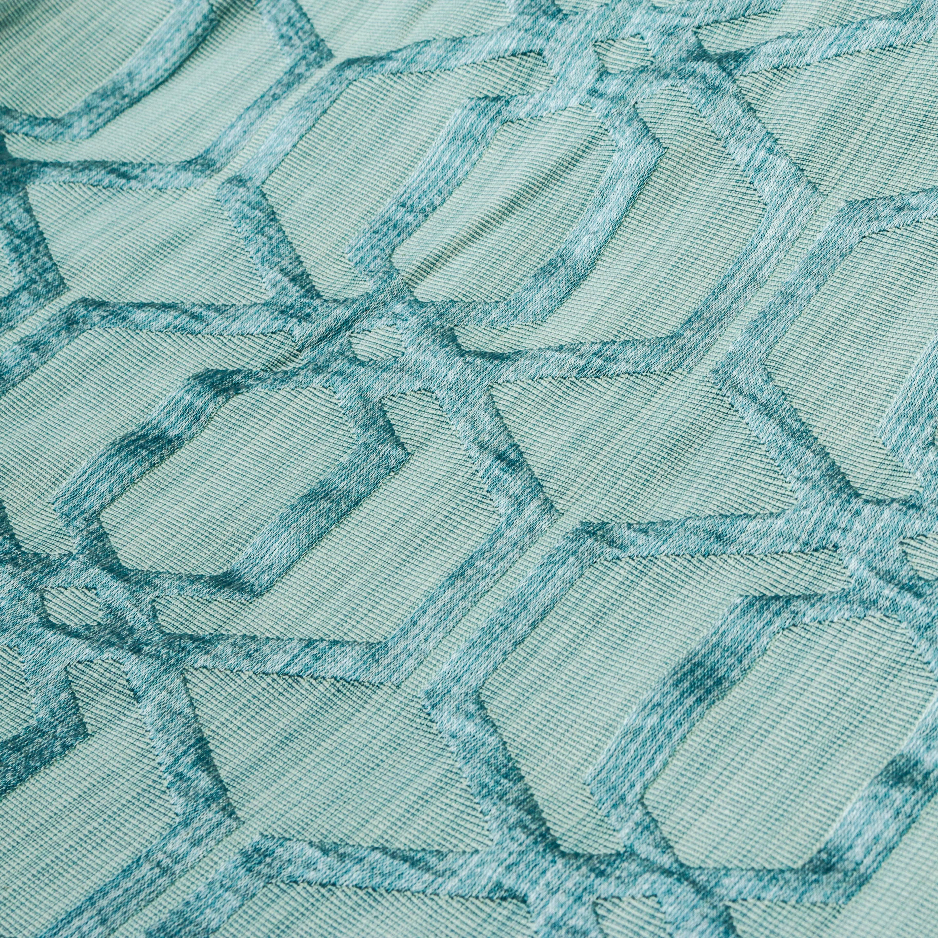 Aqua Blue Jacquard Fabric By The Yard