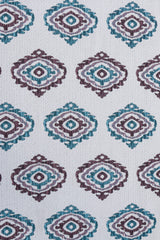Burgundy And Teal Jacquard Fabric By The Yard