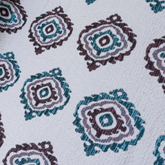 Burgundy And Teal Jacquard Fabric By The Yard
