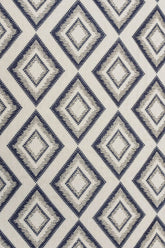 Blue Diamonds Cotton Linen Fabric By The Yard