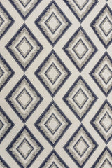 Blue Diamonds Cotton Linen Fabric By The Yard