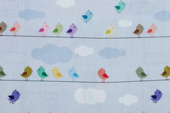 Cute Birds Kids Cotton Fabric By The Yard