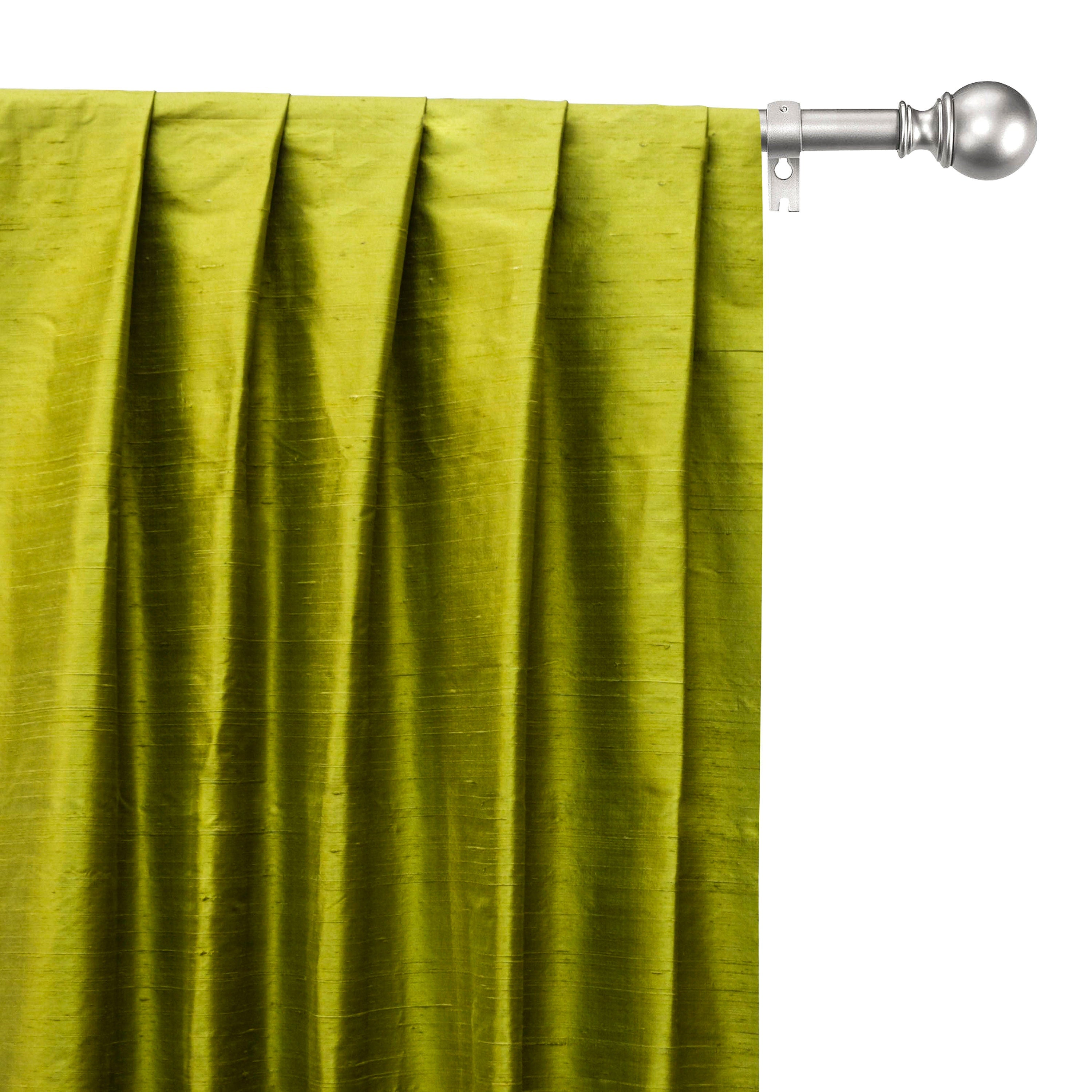 Chartreuse Pure Silk Dupioni Curtain Panels