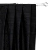 Black Pure Silk Dupioni Curtain Panels