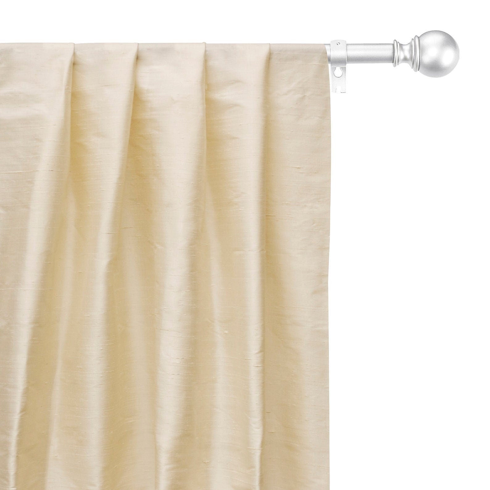 Cream Pure Silk Dupioni Curtain Panels