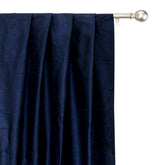 Navy Blue Pure Silk Dupioni Curtain Panels