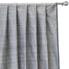 Grey Silk Dupioni Curtain Panels