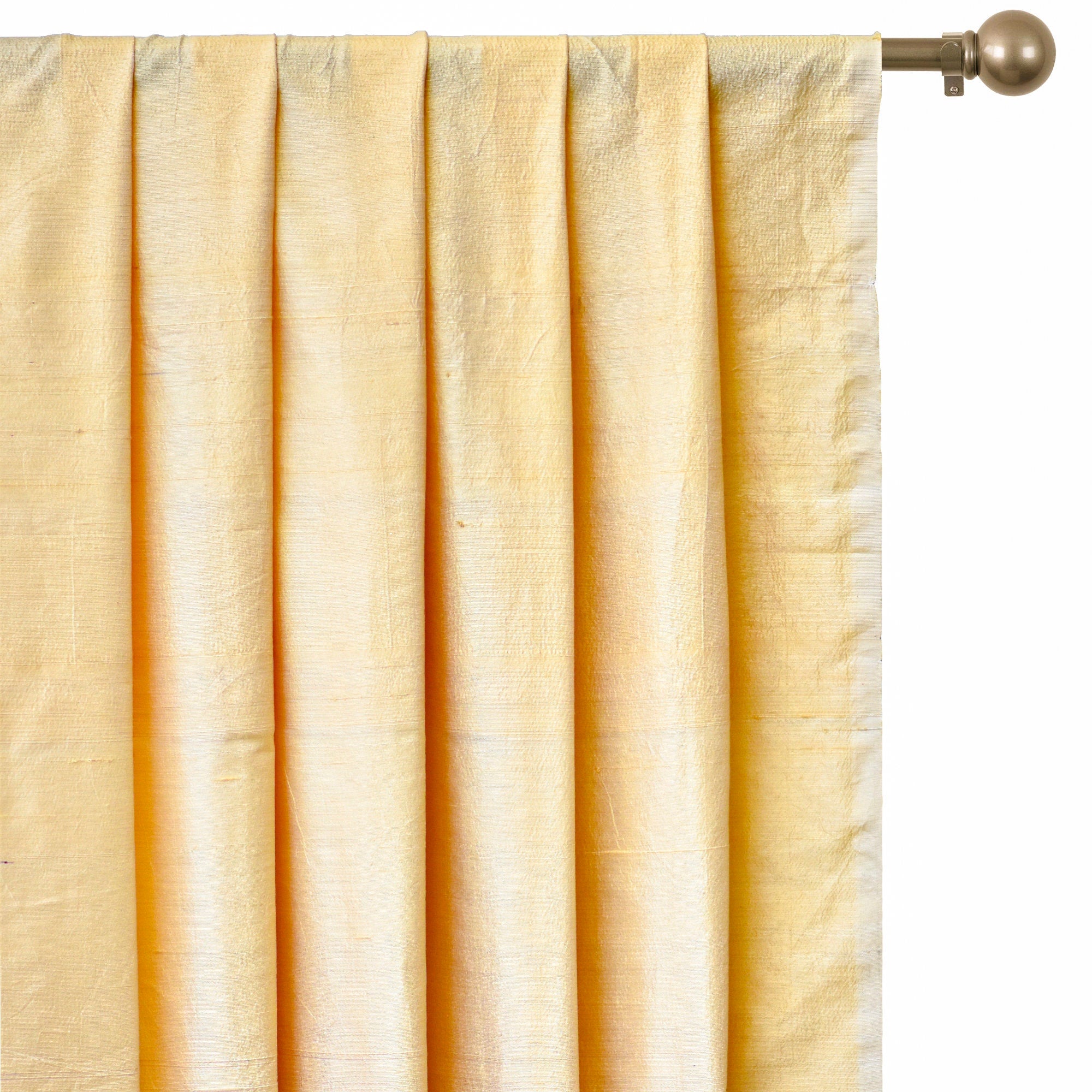 Light Gold Silk Dupioni Curtain Panels