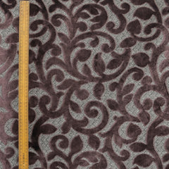 Brown Jacquard Velvet Flower Jacquard Velvet Fabric By The Yard