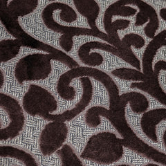 Brown Jacquard Velvet Flower Jacquard Velvet Fabric By The Yard