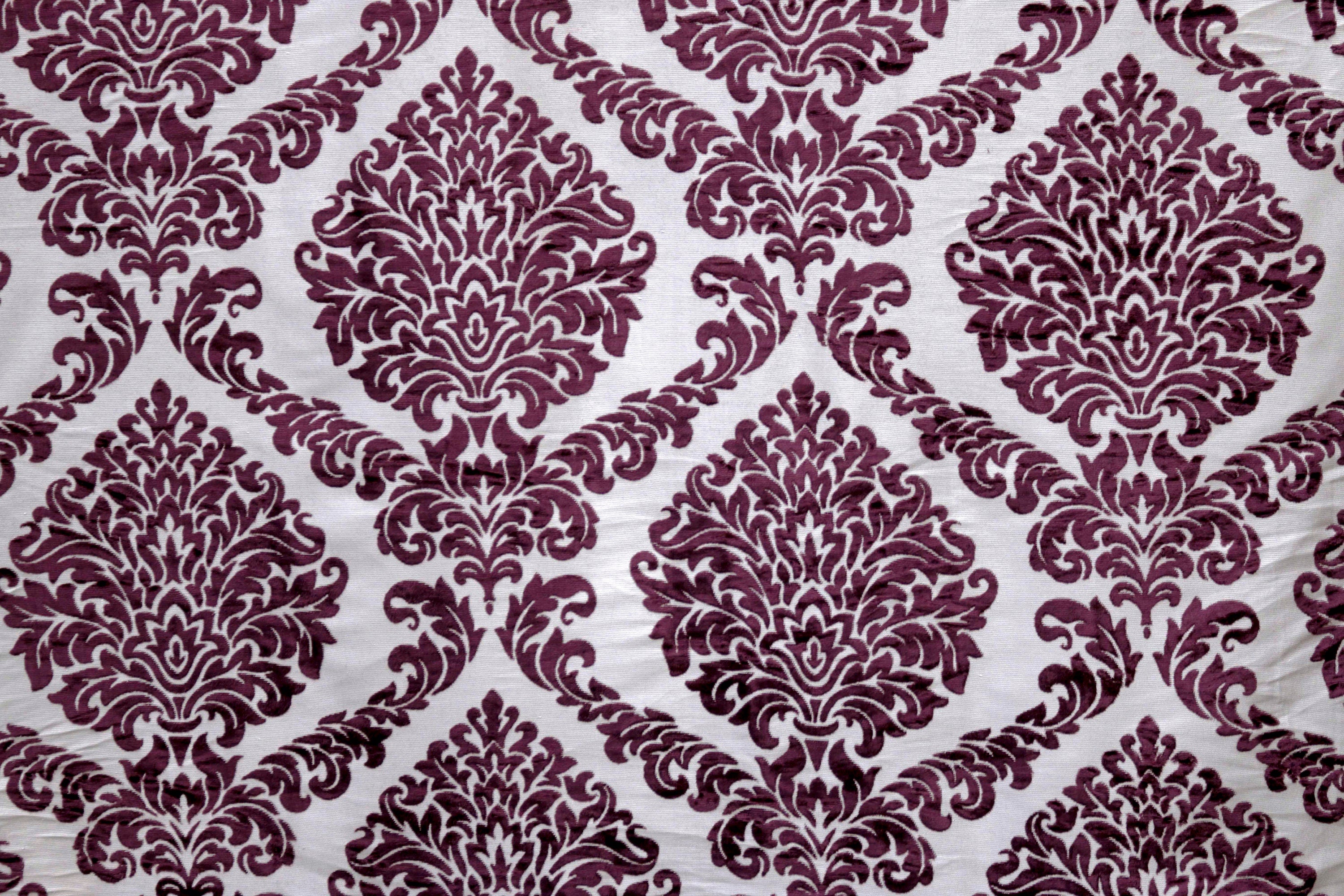 Purple Burntout Velvet Fabric By The Yard