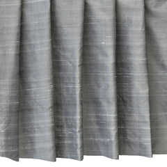 Grey Silk Dupioni Curtain Panels
