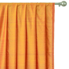 Saffron Orange Silk Dupioni Curtain Panels