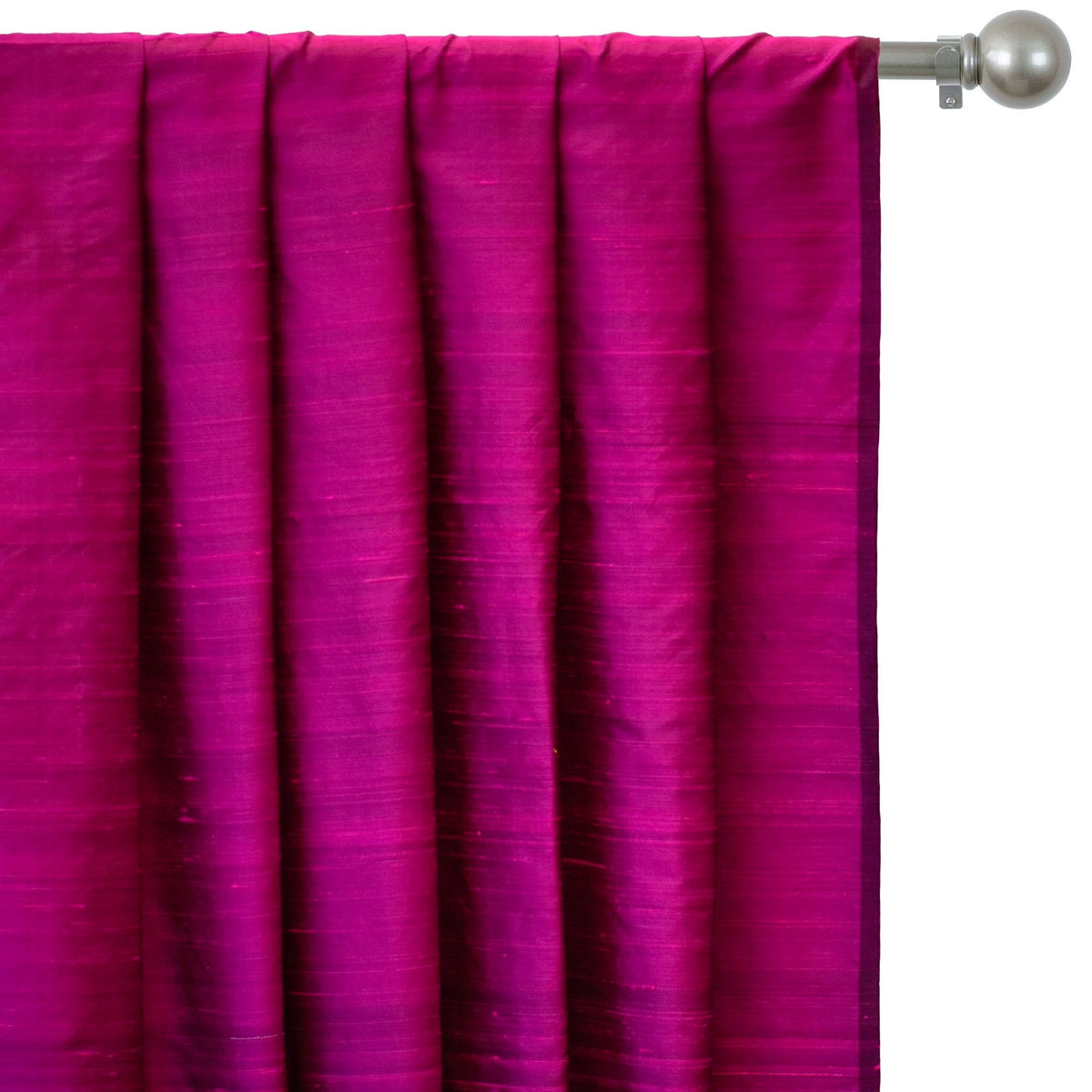 Fuchsia Pink String Curtain with Metallic Silver Threads, 3'W x 6.5'L