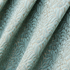 Teal Jacquard Fabric By The Yard