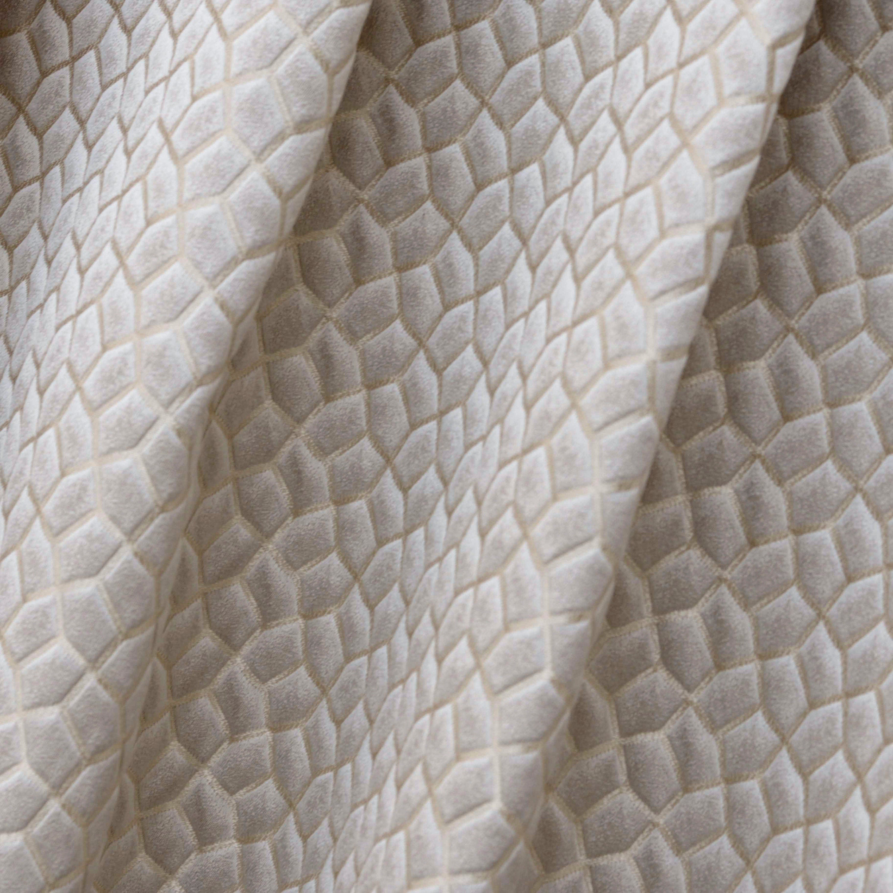 Gray Hexagon Jacquard Fabric By The Yard