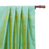 Sea Blue & Gold Silk Dupioni Curtain Panels