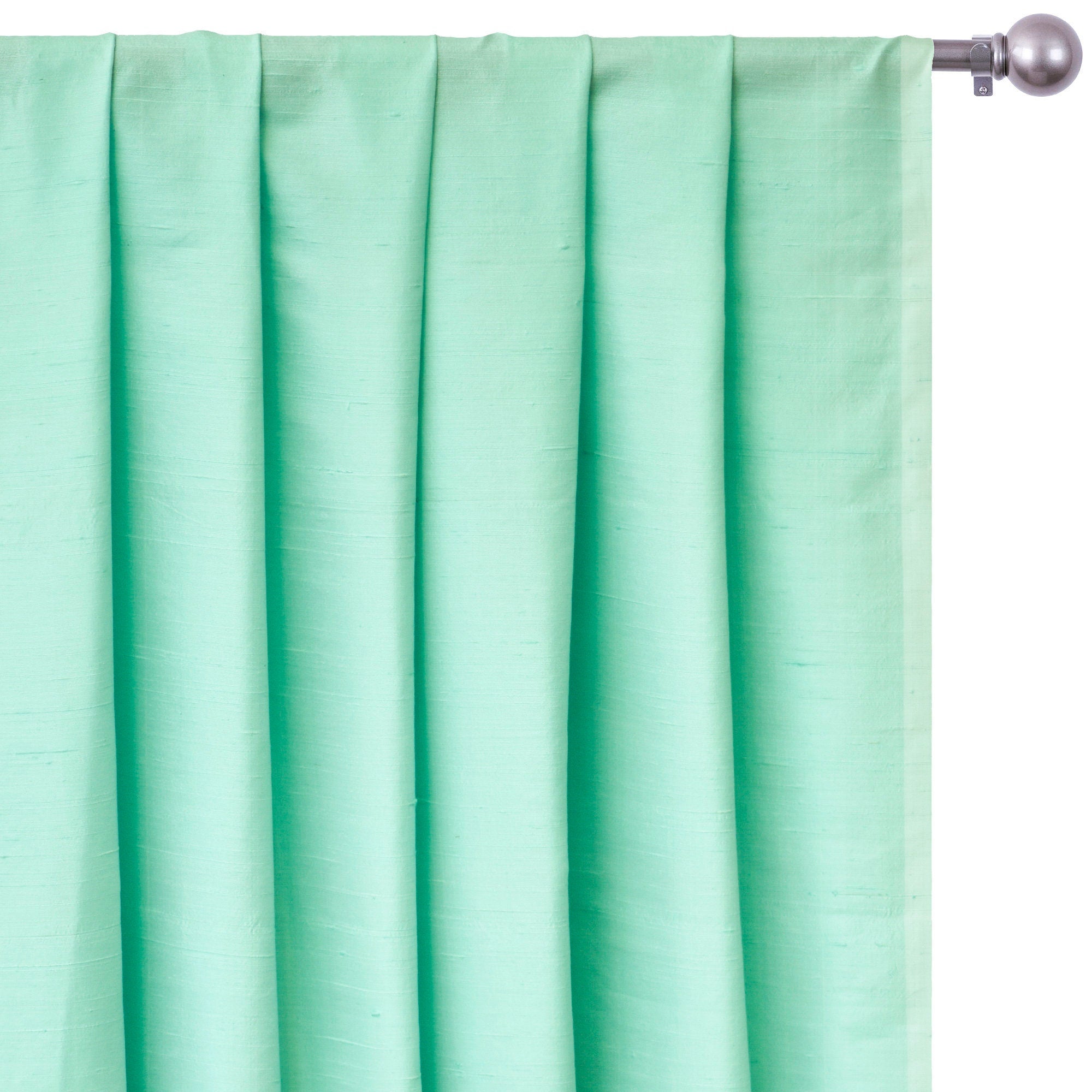 Mint Green Silk Dupioni Curtain Panels