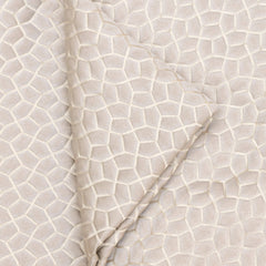 Cream Hexagon Jacquard Fabric By The Yard