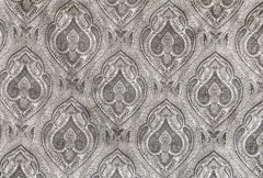 Grey And Cream Jacquard Velvet Fabric By The Yard