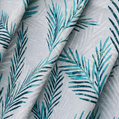 Turquoise Blue Shrubs Cotton Fabric By The Yard