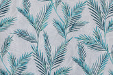 Turquoise Blue Shrubs Cotton Fabric By The Yard