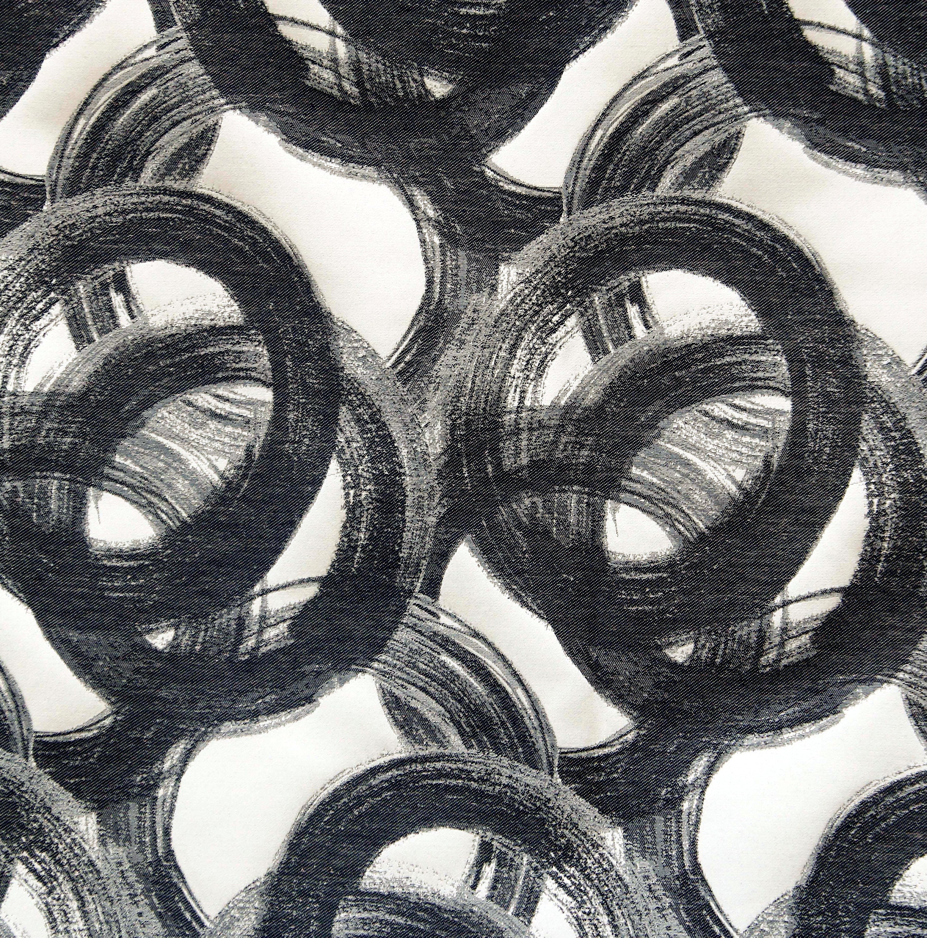Midnight Circles Jacquard Velvet Fabric By The Yard