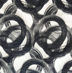 Midnight Circles Jacquard Velvet Fabric By The Yard