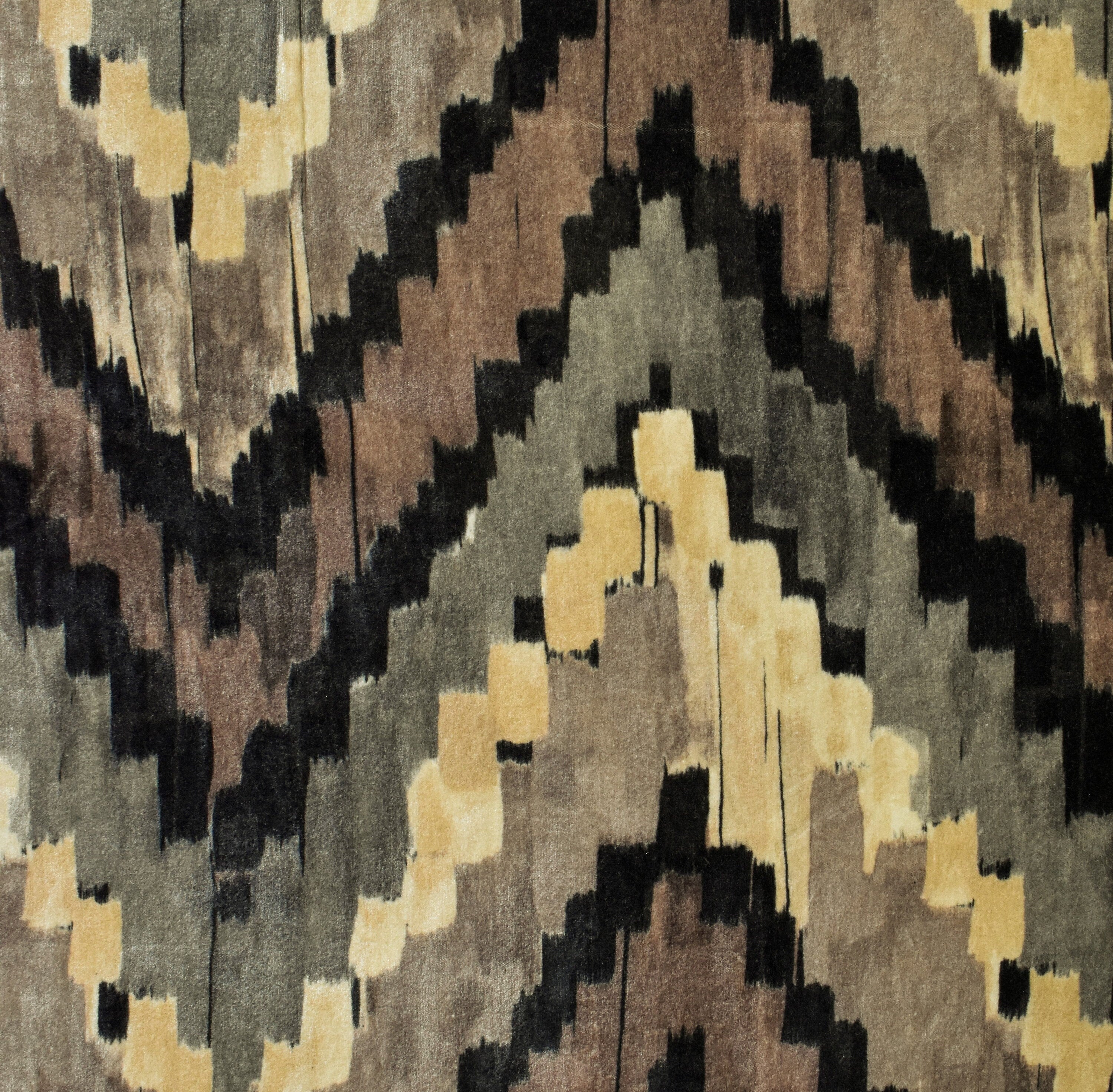 Beige And Brown Velvet Fabric By The Yard