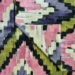 Pink And Green Velvet Fabric By The Yard