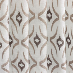 Off White, Brown Sheer Fabric By The Yard