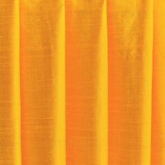 Bright Saffron Yellow Pure Silk Dupioni Curtain Panels