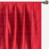 Deep Red Pure Silk Dupioni Curtain Panels