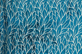 Teal Blue Leaves Velvet Fabric By The Yard