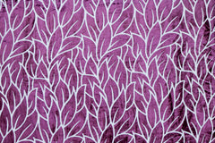 Purple Leaves Velvet Fabric By The Yard