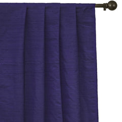 Dark Blue Silk Dupioni Curtain Panels