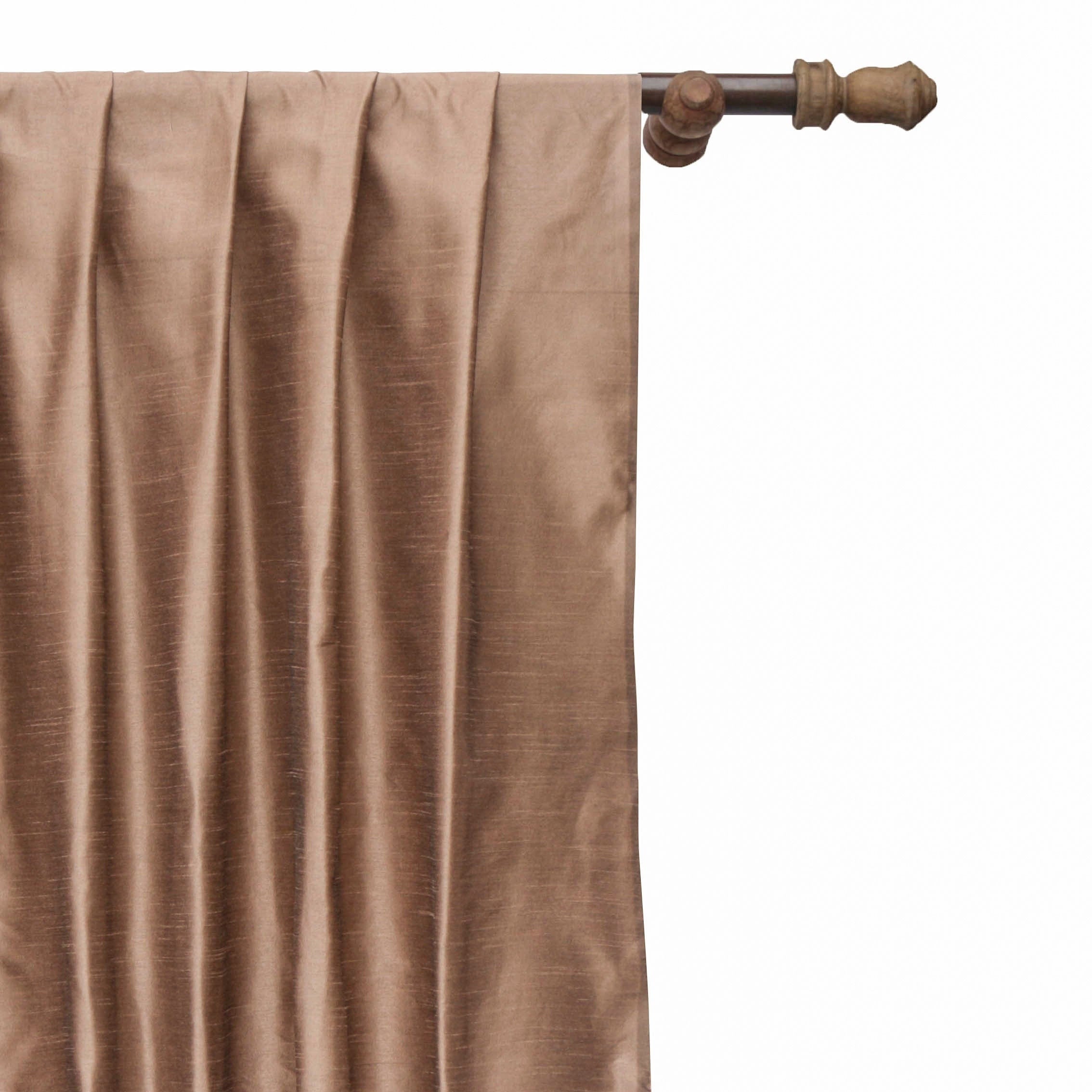 Copper Art Silk Curtain Panels