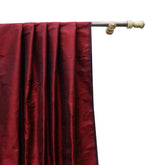 Maroon Silk Dupioni Curtain Panels