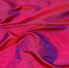 Red, Ink Blue Silk Dupioni Fabric By The Yard