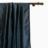 Midnight Blue Silk Dupioni Curtain Panels