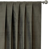 Taupe Green Pure Silk Dupioni Curtain Panels