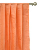 Peach Orange Silk Dupioni Curtain Panels