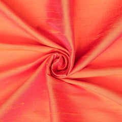 Orange & Pink Pure Silk Dupioni Curtain Panels