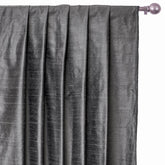 Charcoal Gray Pure Silk Dupioni Curtain Panels