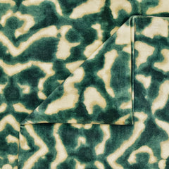 Green And Ivory Velvet Fabric By The Yard